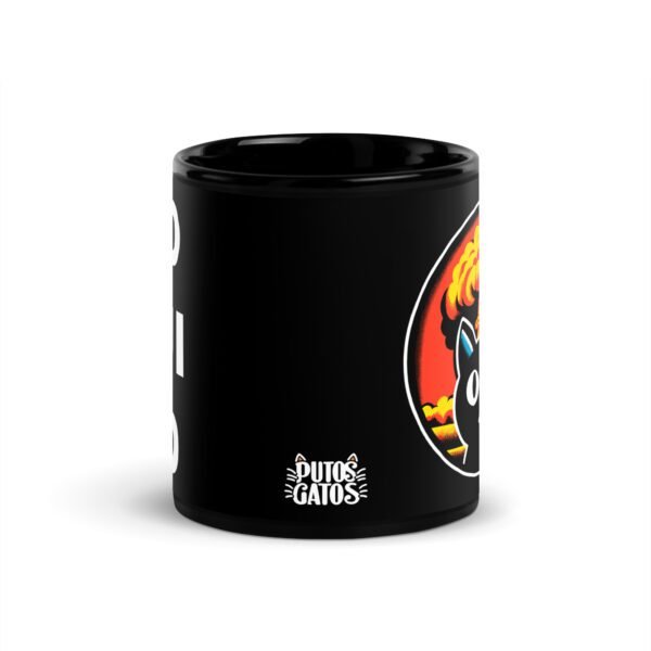 Taza divertida de gatos. NO FUI YO. Gato con explosión nuclear y cara de no haber roto un plato. Regalo original. Color negro
