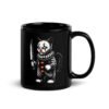 Taza divertida de gatos. TE KILL YOU LA VIDA. Gato disfrazado de payaso con cuchillo amenazante. Desayuna con mensajes pasivo agresivos para tus compañeros de oficina. El mejor regalo para ese compañero de oficina que tú sabes. Color negro