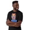 Camiseta de gato gamer 7 vidas negra chico