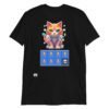 Camiseta de gato gamer 7 vidas negra