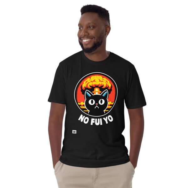 Camiseta de gato No Fui Yo negra chico
