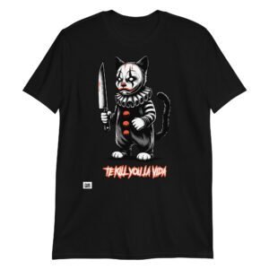 Camiseta de gato Te Kill You La Vida negro