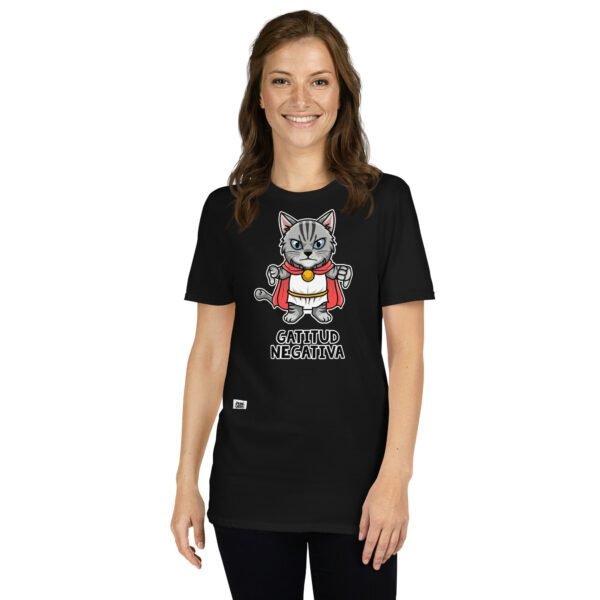 Camiseta de gato Gatitud Negativa negro chica