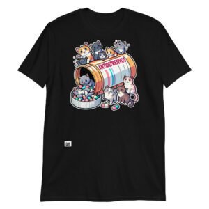 Camiseta divertida de gatos antidepresivos negro