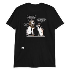 Camiseta gato egípcio y gato moderno negro