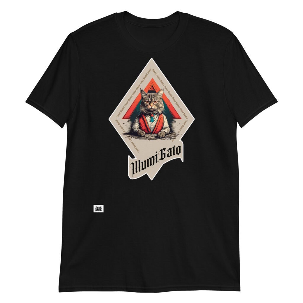 Camiseta gato illuminati negro