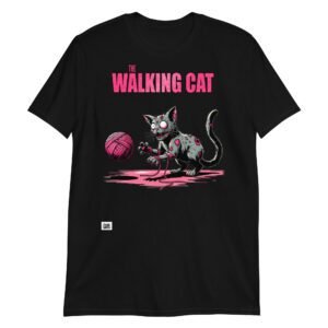 Camiseta gatos THE WALKING CAT negro