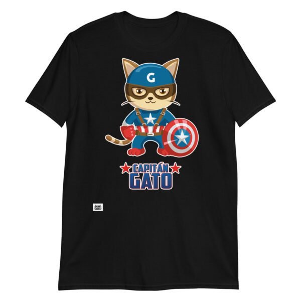 Camiseta gatos CAPITÁN GATO negro