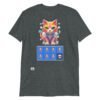 Camiseta de gato gamer 7 vidas gris jaspeado