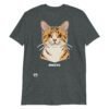 Camiseta gato calla y aliméntame gris oscuro