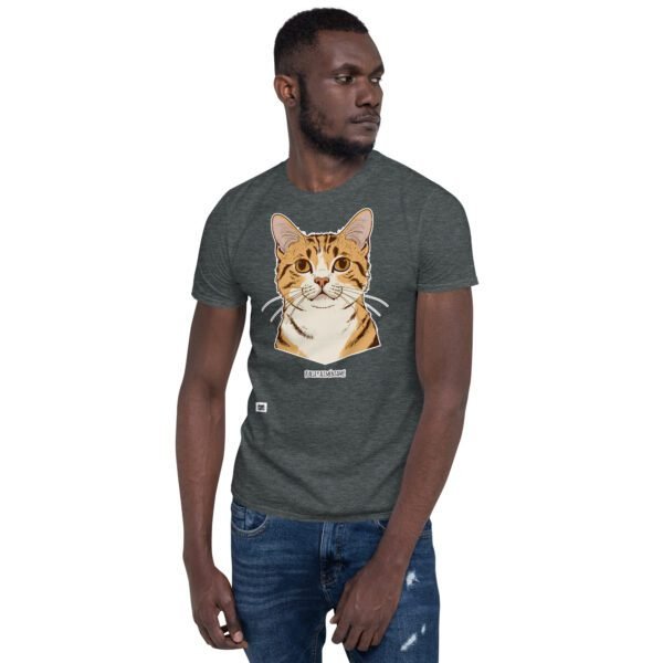 Camiseta gato calla y aliméntame gris oscuro chico