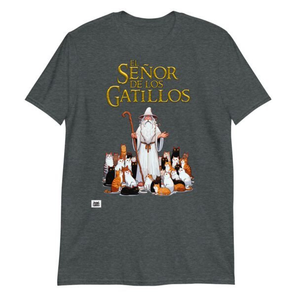 Camiseta gatos EL SEÑOR DE LOS GATILLOS gris oscuro