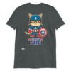 Camiseta gatos CAPITÁN GATO gris oscuro