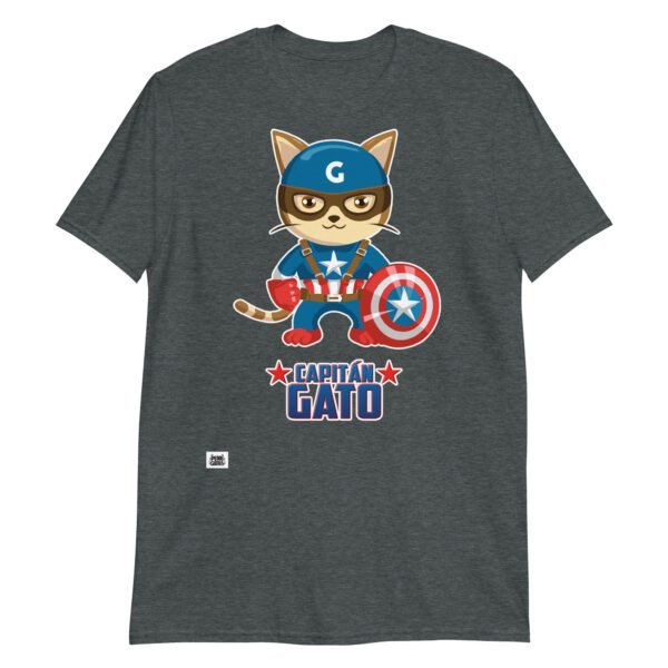 Camiseta gatos CAPITÁN GATO gris oscuro