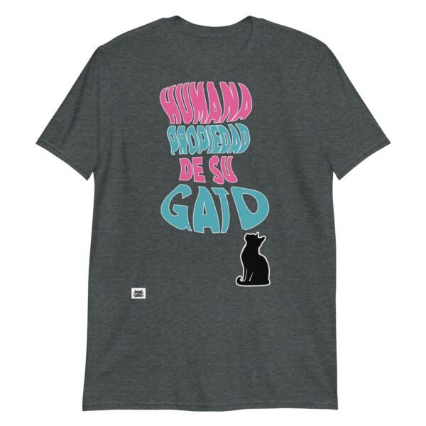 Camiseta Humana propiedad de su gato gris oscuro