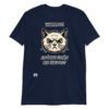 Camiseta de gato Humano Donde estan mis huevos azul marino