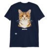 Camiseta gato calla y aliméntame azul