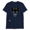 Camiseta gato juzgándote 24/7 azul