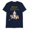 Camiseta gatos EL SEÑOR DE LOS GATILLOS azul