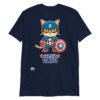 Camiseta gatos CAPITÁN GATO azul