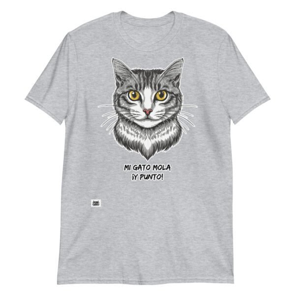Camiseta mi gato mola gris