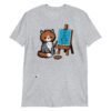 Camiseta gato pintor divertida gris