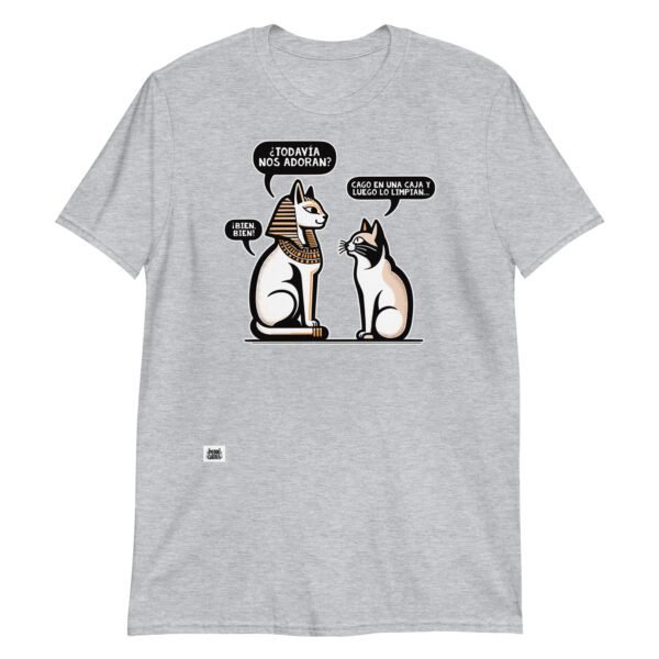 Camiseta gato egípcio y gato moderno gris