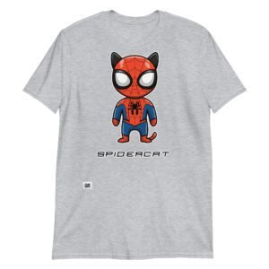 Camiseta gatos SPIDER-CAT gris