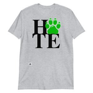 Camiseta HATE zarpa de gato gris