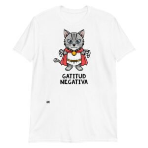 Camiseta de gato Gatitud Negativa blanco