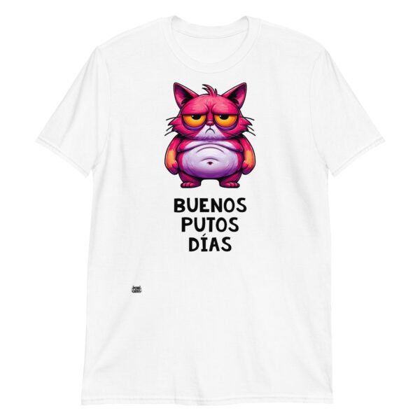 Camiseta de gato buenos putos días blanco