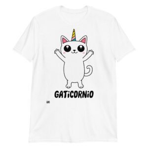 Camiseta Gaticornio el gato unicornio blanco