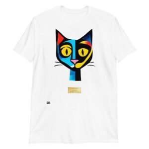 Camiseta el gato de picasso blanco