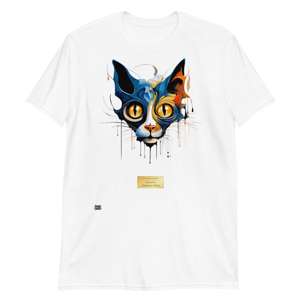 Camiseta el gato de dalí blanco