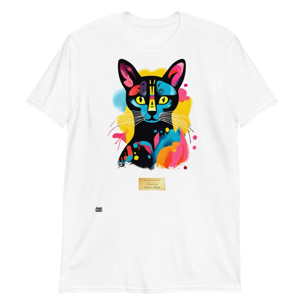 Camiseta el gato de frida khalo blanco