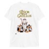 Camiseta gatos EL SEÑOR DE LOS GATILLOS blanco