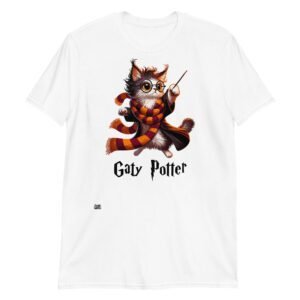 Camiseta gatos GATY POTTER blanco
