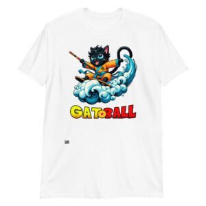 Camiseta gatos GATOBALL BLANCO