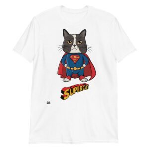 Camiseta gatos SUPERCAT blanco