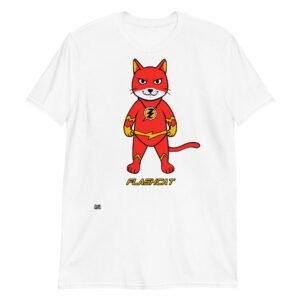 Camiseta de gatos FlashCat, el gato más rápido blanco