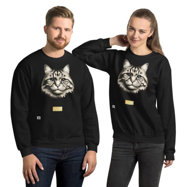 Sudadera divertida el gato de DA VINCI. Sudadera original inspirada en el estilo del artista. Para amantes del arte y los gatos. Color negro. Pareja