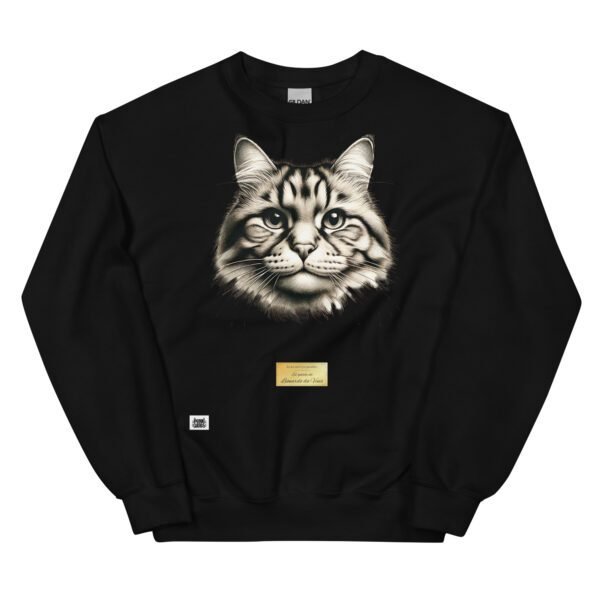 Sudadera divertida el gato de DA VINCI. Sudadera original inspirada en el estilo del artista. Para amantes del arte y los gatos. Color negro