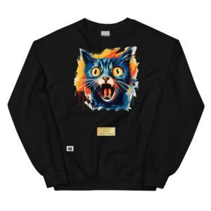 Sudadera divertida el gato de MUNCH. Sudadera original inspirada en el estilo del artista. Para amantes del arte y los gatos. Color negro