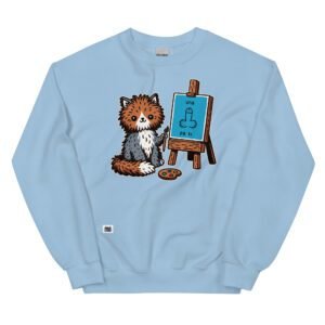 Sudadera divertida de gatos. GATO PINTOR. Con un mensaje muy claro para ti. Envía un mensaje pasivo agresivo con esta sudadera molona. Color azul