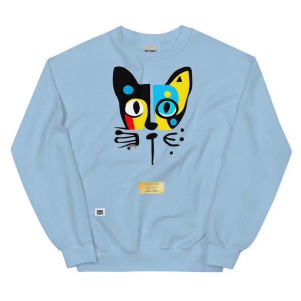 Sudadera divertida el gato de MIRÓ. Sudadera original inspirada en el estilo del artista. Para amantes del arte y los gatos. Color azul
