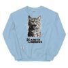 Sudadera original de gatos. EL PLANETA DE LOS MININOS. Inspirada en la famosa película El Planeta e los Simios. Para amantes de los michis y del cine. Color azul