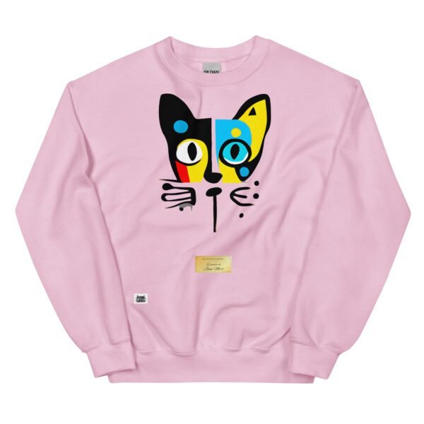 Sudadera divertida el gato de MIRÓ. Sudadera original inspirada en el estilo del artista. Para amantes del arte y los gatos. Color rosa