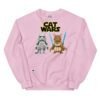 Sudadera original de gatos. CAT WARS. Inspirada en la mítica saga Star Wars. Gato stormtrooper y gato jedi. Para los más frikis y amantes de los gatos. Que la fuerza te acompañe. Yo soy tu padre. Color rosa