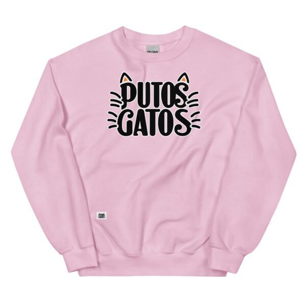 Sudadera original Putos Gatos. Logo de Putos Gatos. Sudaderas divertidas para amantes de los gatos. Color rosa