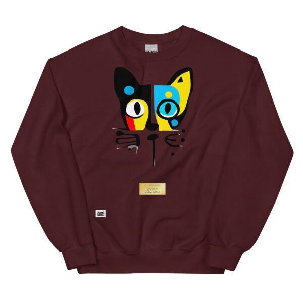 Sudadera divertida el gato de MIRÓ. Sudadera original inspirada en el estilo del artista. Para amantes del arte y los gatos. Color marrón